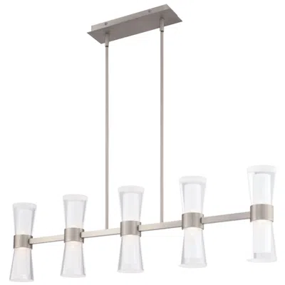 Wac Hourglass 10"h X 35.88"w 5-light Linear Pendant In Brushed Nickel