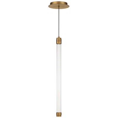 Wac Jedi 22"h X 1.5"w 1-light Pendant In Aged Brass