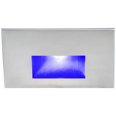 Wac Ledme 5" Wide Stainless Steel Horizontal Blue Led Step Light