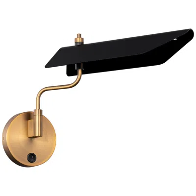 Wac Loyd 11"h X 17"w 1-light Reading Light In Black Aged Brass