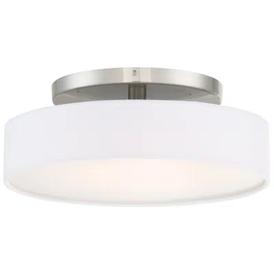 Wac Manhattan 14" Wide Brushed Nickel Drum Led Ceiling Light