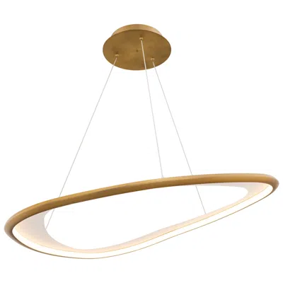 Wac Oyster 0.75"h X 33"w 1-light Pendant In Aged Brass