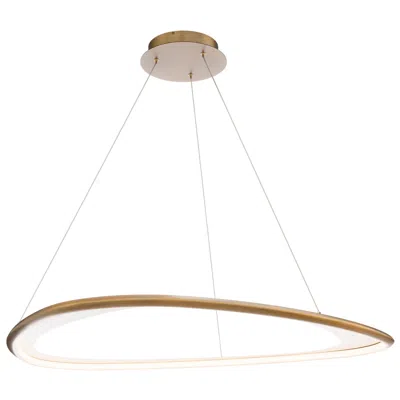 Wac Oyster 0.75"h X 42"w 1-light Pendant In Aged Brass