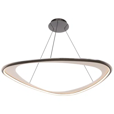 Wac Oyster 0.75"h X 42"w 1-light Pendant In Black Chrome In Gray