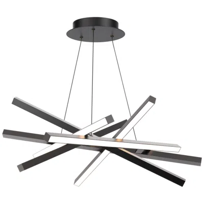 Wac Parallax 32" Wide 6-light Black Modern Geometric Led Pendant