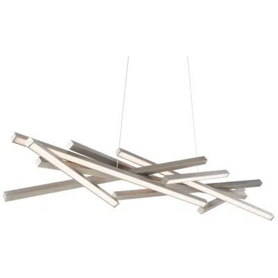 Wac Parallax 55" Brushed Nickel Modern Led Linear Pendant Light
