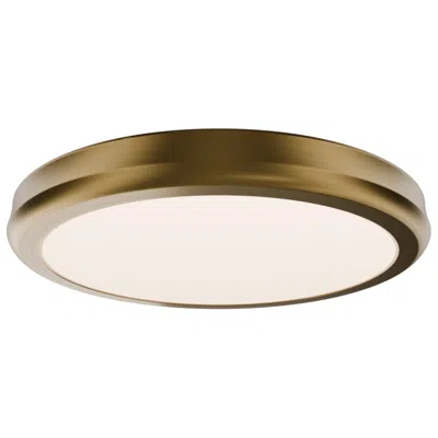 Wac Parthenon 1.13"h X 10"w 1-light Flush Mount In Aged Brass