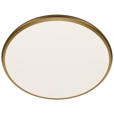 Wac Parthenon 1.13"h X 22"w 1-light Flush Mount In Aged Brass