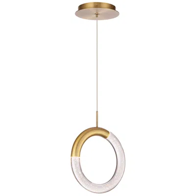 Wac Ringlet 10"h X 8"w 1-light Pendant In Aged Brass