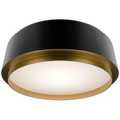 Wac Salvo 4"h X 12"w 1-light Flush Mount In Black