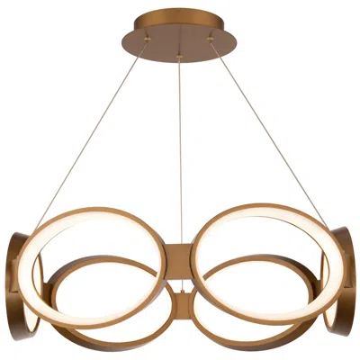 Wac Solitaire 8"h X 26.63"w 6-light Chandelier In Aged Brass