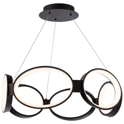 Wac Solitaire 8"h X 26.63"w 6-light Chandelier In Black