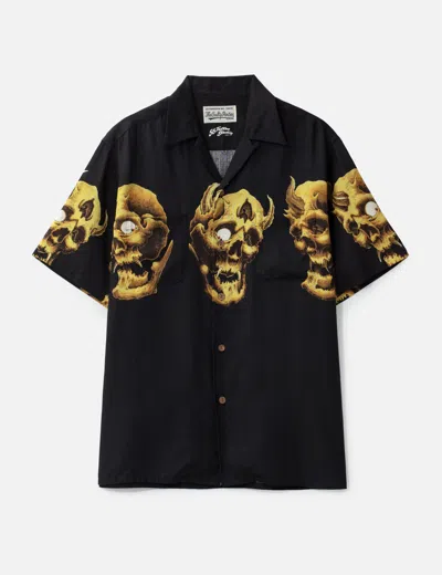 Wacko Maria 56 Tattoo Studio Hawaiian Shirt In Black