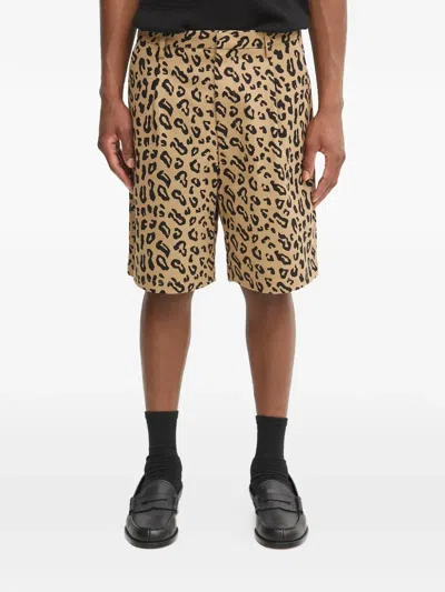 Wacko Maria Animal-print Shorts In Brown