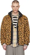 Wacko Maria Reversible Leopard-print Fleece And Ripstop Jacket In Beige