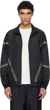 Wacko Maria Black & Green Nylon Track Jacket In Black