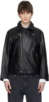 Wacko Maria Black Double Riders Leather Jacket In Black