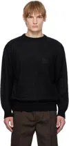 Wacko Maria Black Mohair Crew Neck Sweater In Black