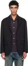 Wacko Maria Black Unconstructed Blazer In Black