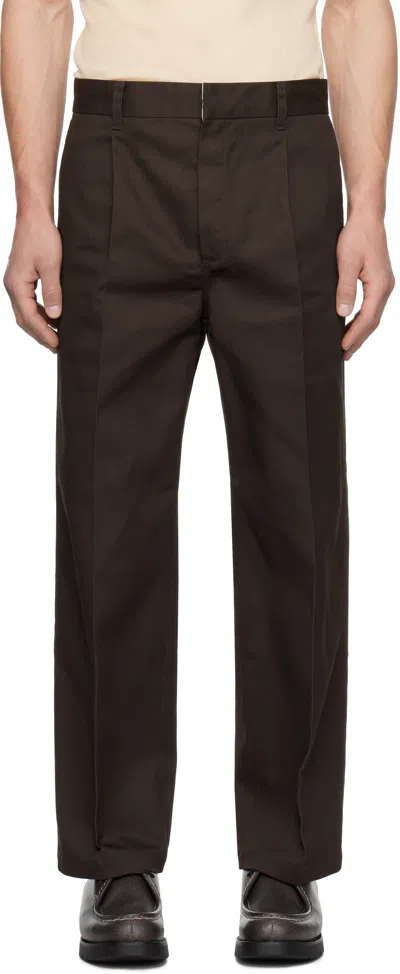 Wacko Maria Brown Dickies Edition Pleated Trousers