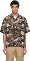 Wacko Maria Hawaiian Short Sleeve Shirt In D-brown