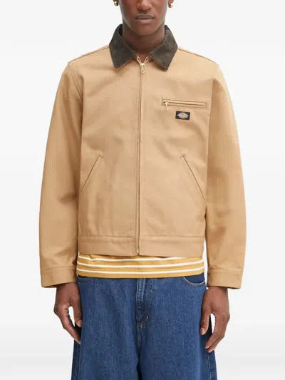 Wacko Maria Corduroy-collar Zip-up Jacket In Brown