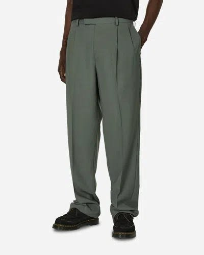 Wacko Maria Dormeuil Double Pleated Trousers In Grey