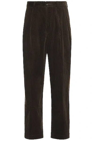 Wacko Maria Double Pleated Corduroy Trousers In Brown