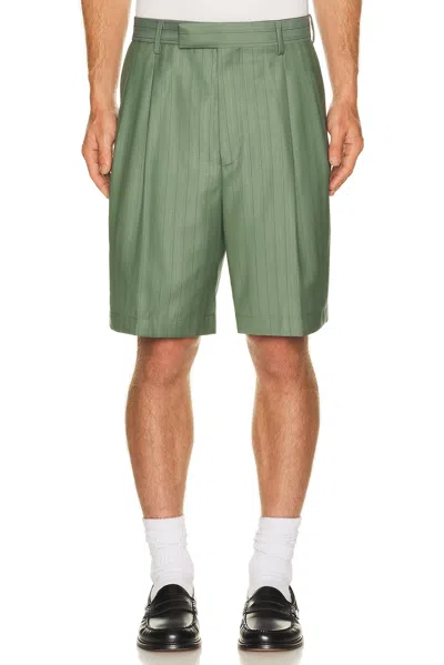 Wacko Maria Double Pleated Shorts Type 3 In Green