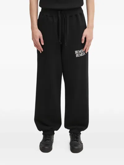 Wacko Maria Drawstring Logo-detail Track Pants In Black