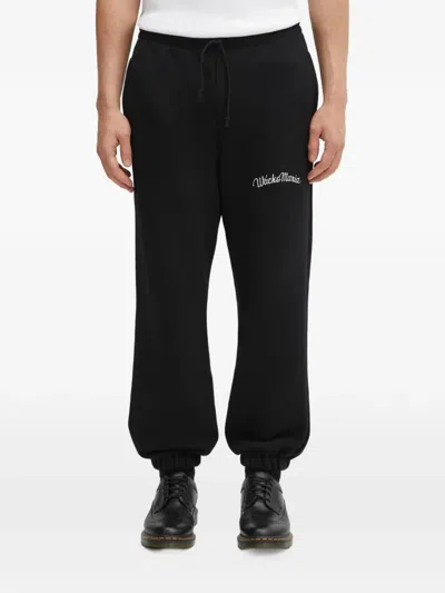 Wacko Maria Drawstring Logo-detail Track Pants In Black