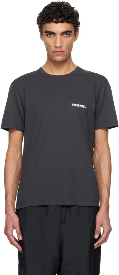 Wacko Maria Gray Standard Crew Neck T-shirt In Black