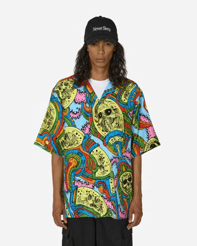 Wacko Maria Convertible-collar Printed Woven Shirt In Yellow