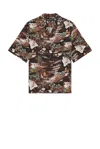 Wacko Maria Hawaiian Short Sleeve Shirt In Dark Brown