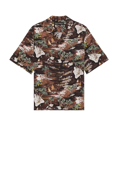 Wacko Maria Hawaiian Short Sleeve Shirt In D-brown