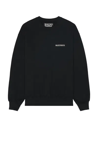 Wacko Maria Heavy Weight Crew Neck Sweatshirt In Black