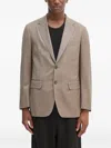 Wacko Maria Herringbone Buttoned Blazer In Neutral