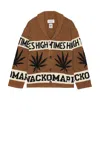Wacko Maria Hightimes Cowichan Sweater In Brown