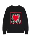 Wacko Maria Keith Haring Crew Neck Sweater Type-1 In Black