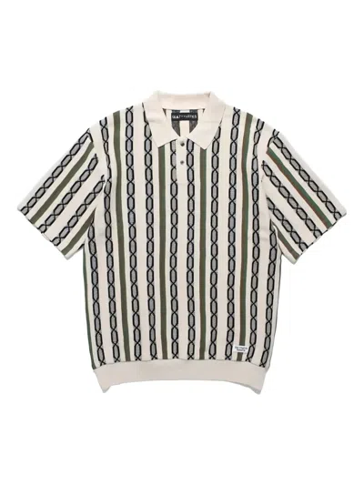 Wacko Maria Knitted Cotton Polo Shirt In Neutral