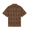 Wacko Maria Men S Leopard Hawaiian Shirt Brown