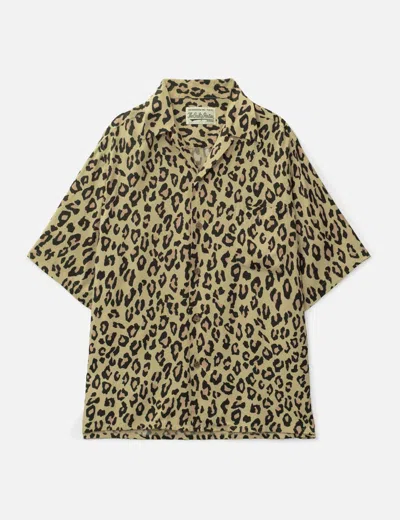 Wacko Maria Leopard Open Collar Shirt In Animal Print