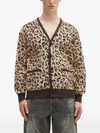 Wacko Maria Leopard-print Buttoned Cardigan In Brown