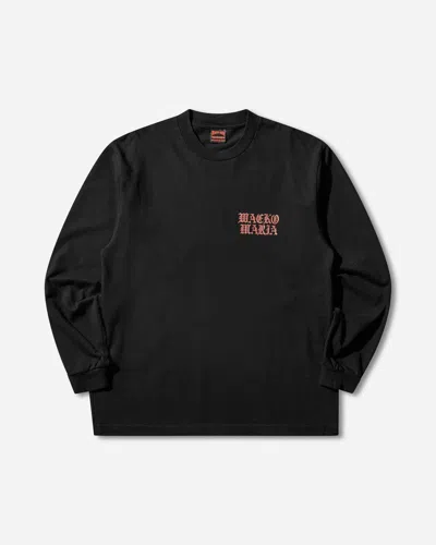 Wacko Maria Men S Death Row Record Washed Heavy Weight Longsleeve T-shirt In Black