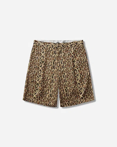 Wacko Maria Men S Dickies Leopard Pleated Short Trousers (type-2) In Animal Print