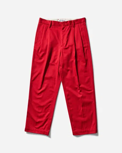 Wacko Maria Men S Double Pleated Chino Trousers In Red