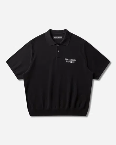 Wacko Maria Men S Knit Polo Shirt In Black
