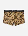 Wacko Maria Men S Leopard Boxer Briefs (type-2) Beige In Brown