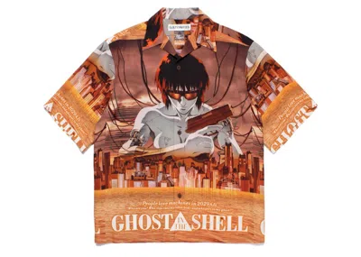 Pre-owned Wacko Maria Men's  X Ghost In The Shell #1 Hawaiian Shirt In Orange