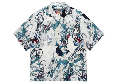 Pre-owned Wacko Maria Men's  X Ghost In The Shell #2 Hawaiian Shirt In White